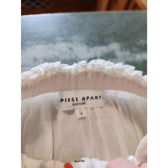 Apiece Apart Embroidered Asientos Sweep blouse tank white sz 4 - Picture 3 of 5